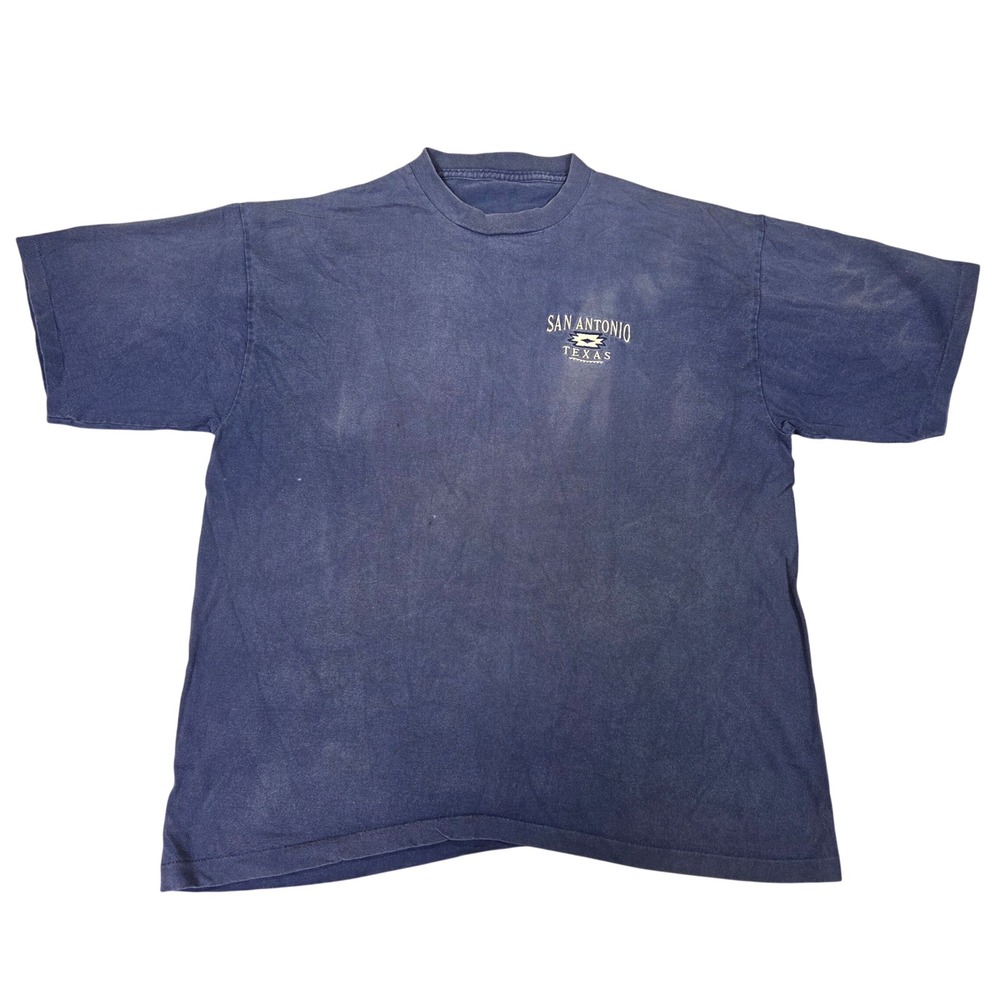 Vintage San Antonio Texas Single Stitch T-Shirt Faded Navy Blue XL Short Sleeve